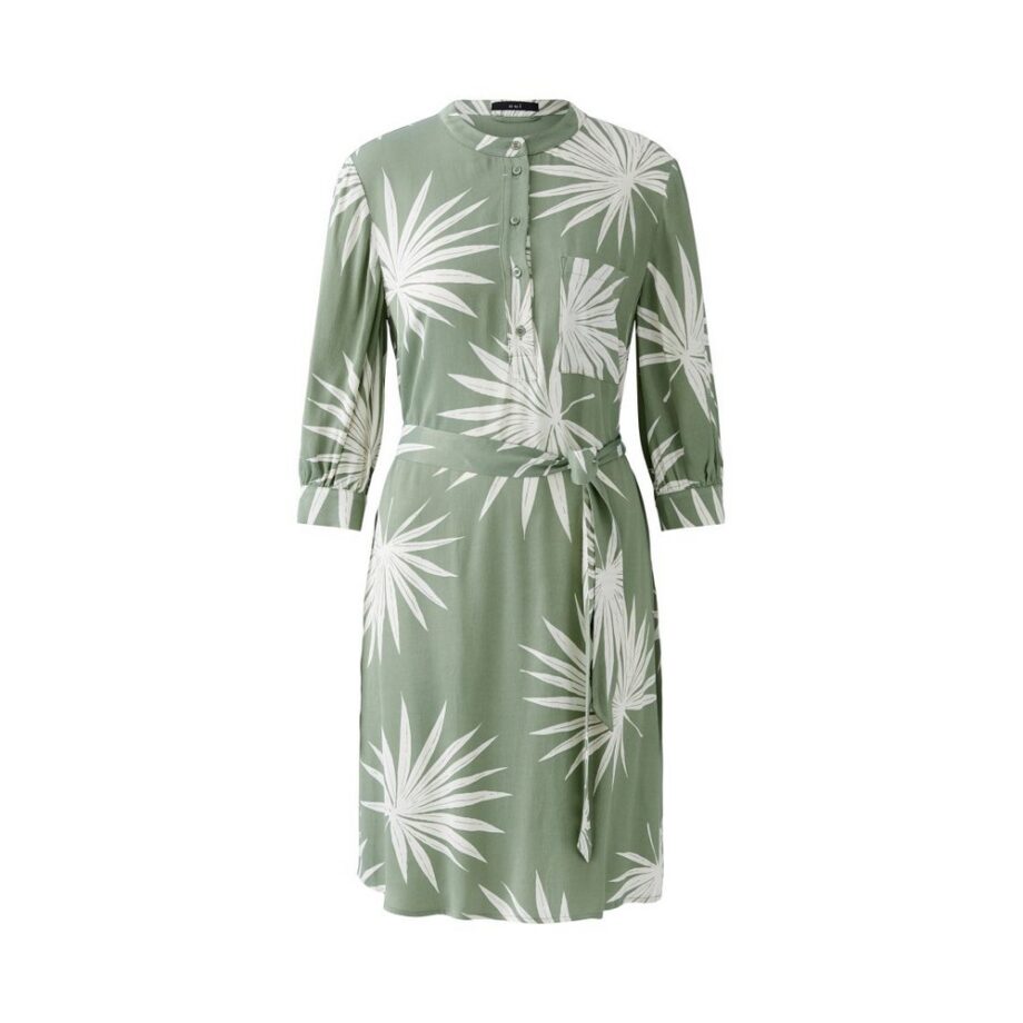 Oui 92861 Kleid Viskosekleid green white