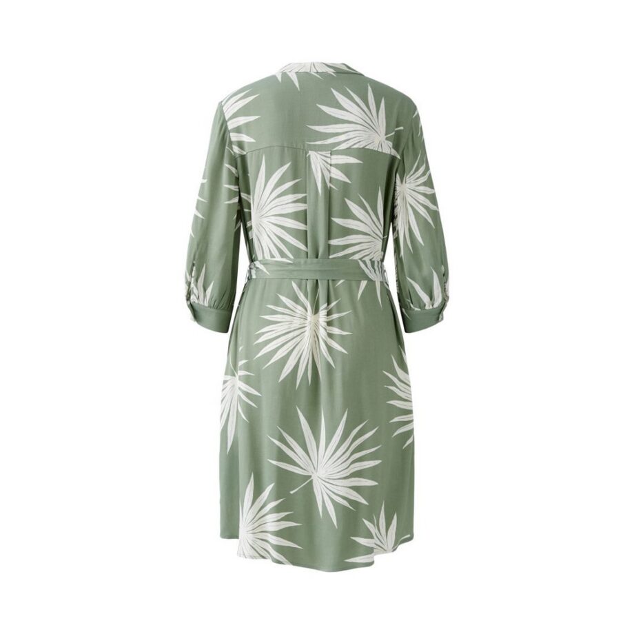 Oui 92861 Kleid Viskosekleid green white