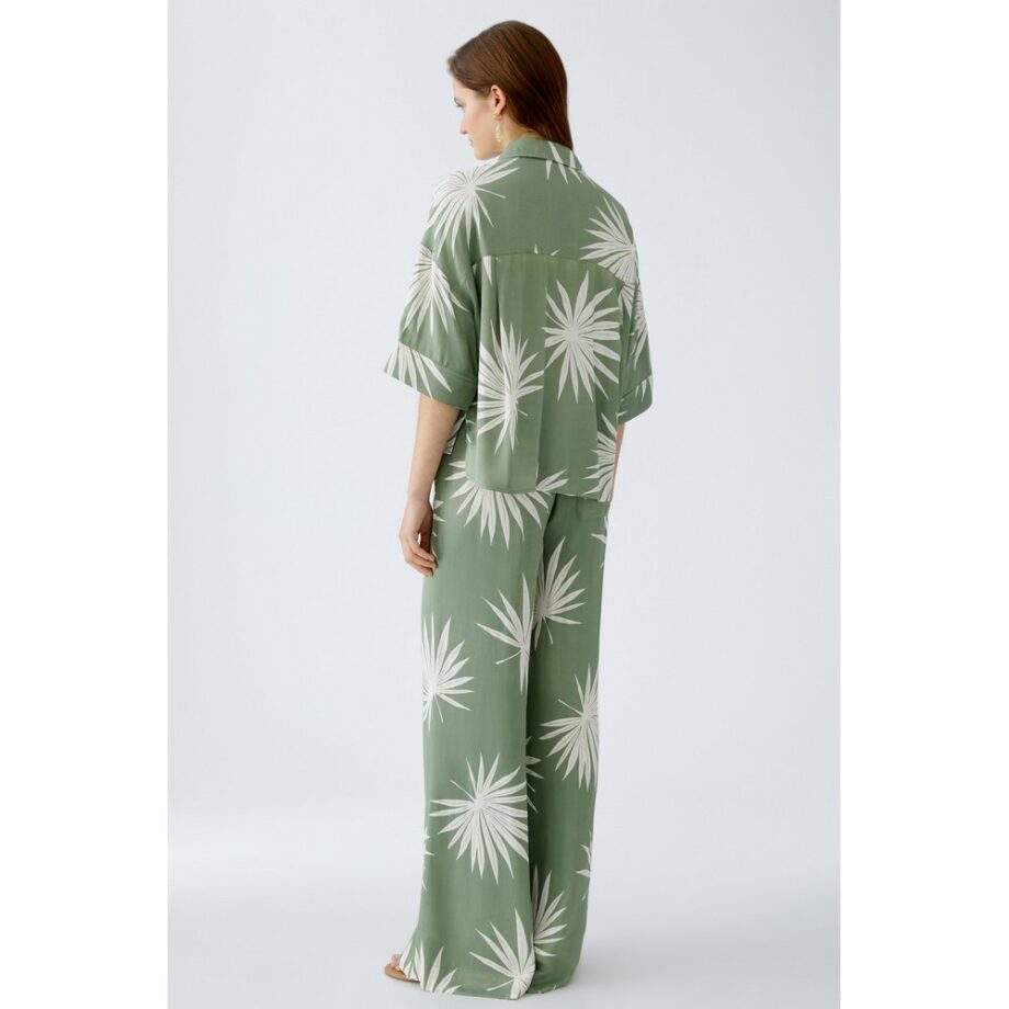 Oui 92929 Bluse green white