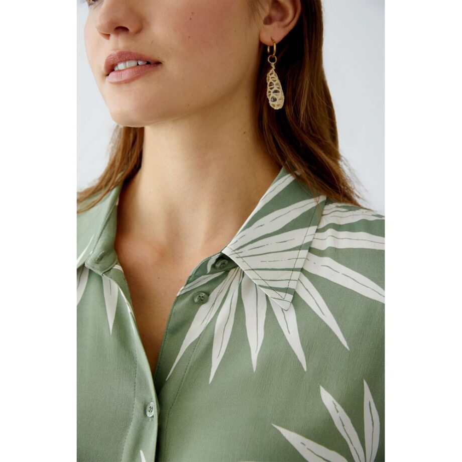 Oui 92929 Bluse green white