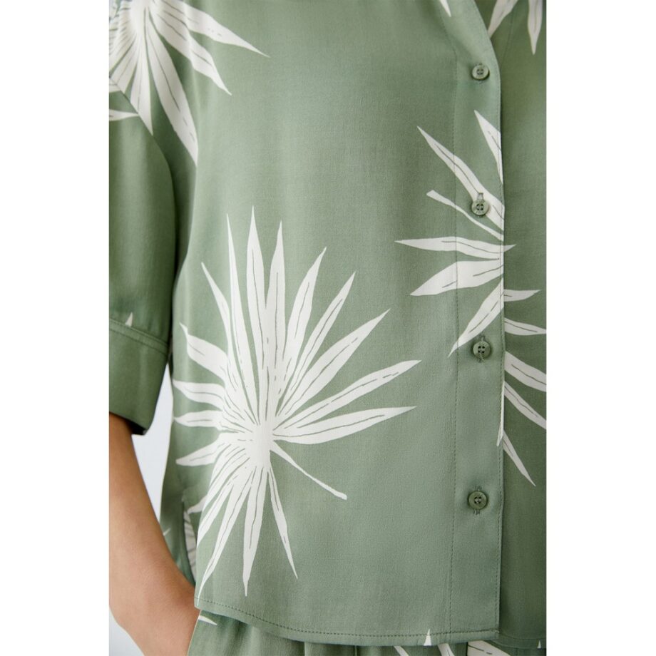 Oui 92929 Bluse green white