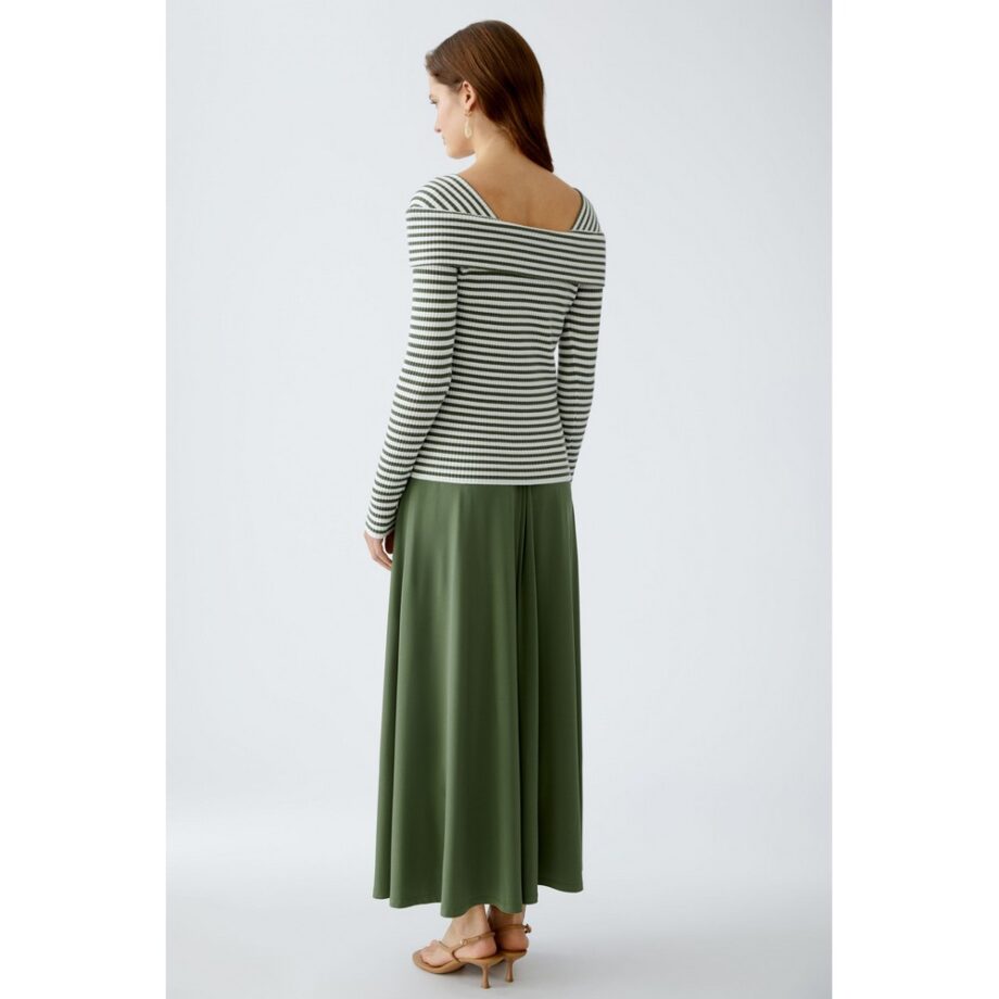 Oui 92956 Offshoulder Pullover khaki white