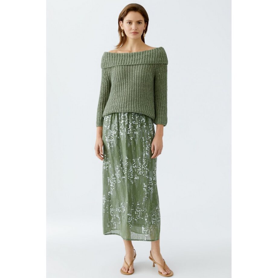 Oui 92958 Offshoulder Pullover sage