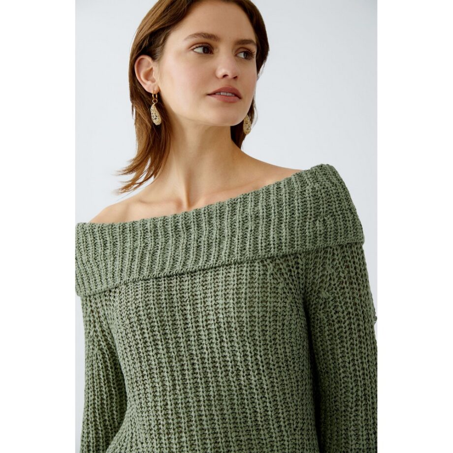 Oui 92958 Offshoulder Pullover sage