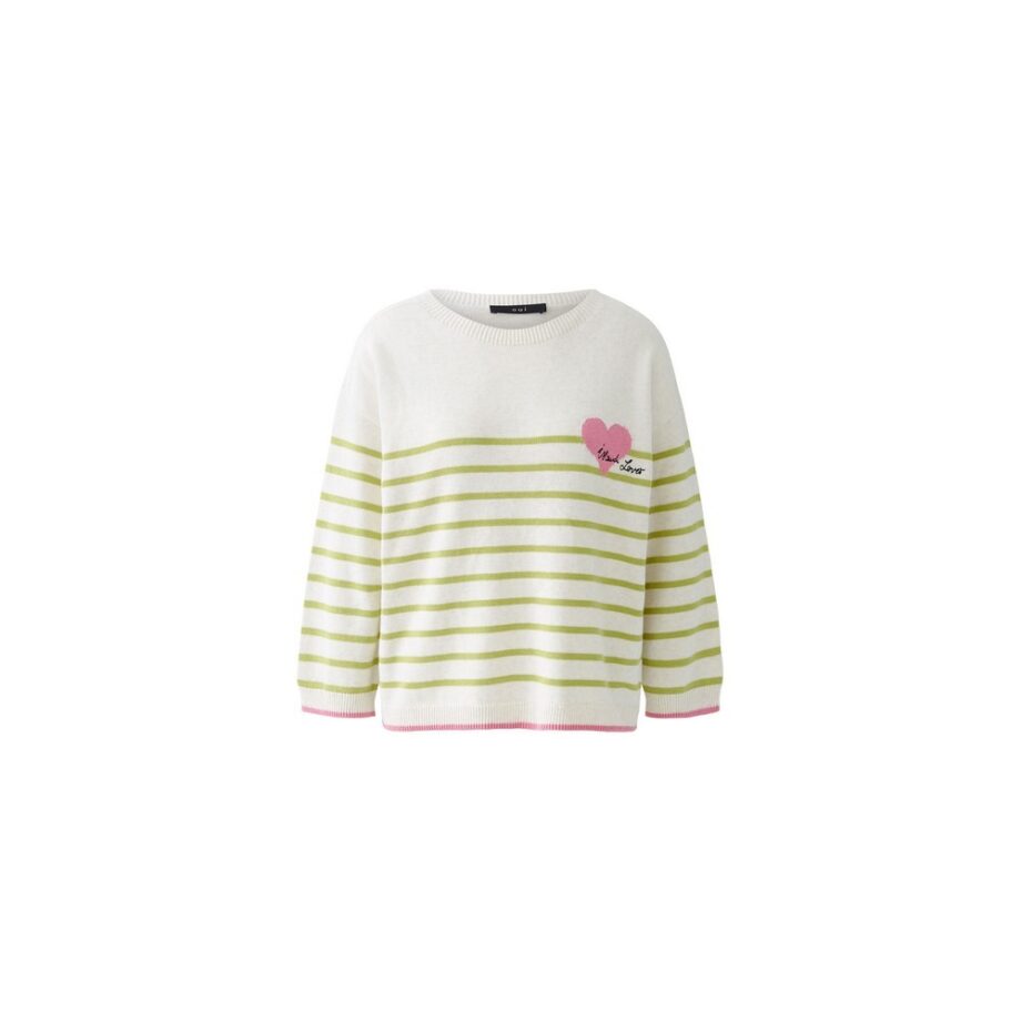Oui 92962 Pullover offwhite green multi