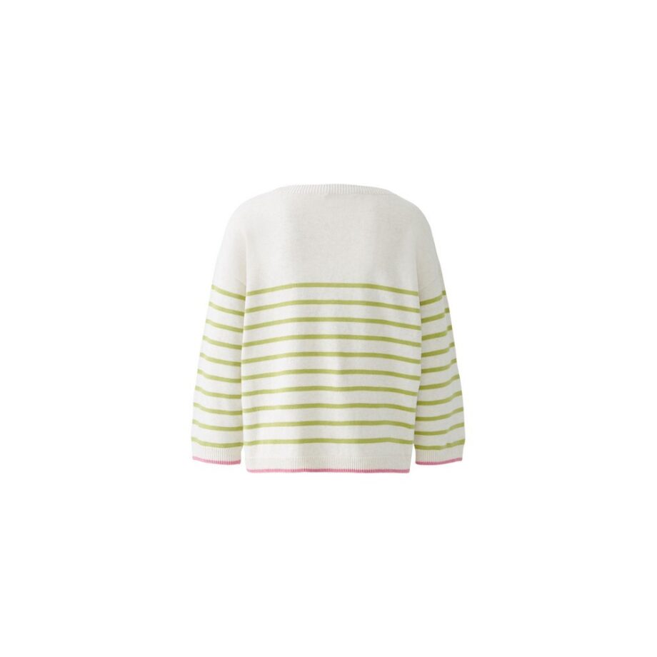 Oui 92962 Pullover offwhite green multi