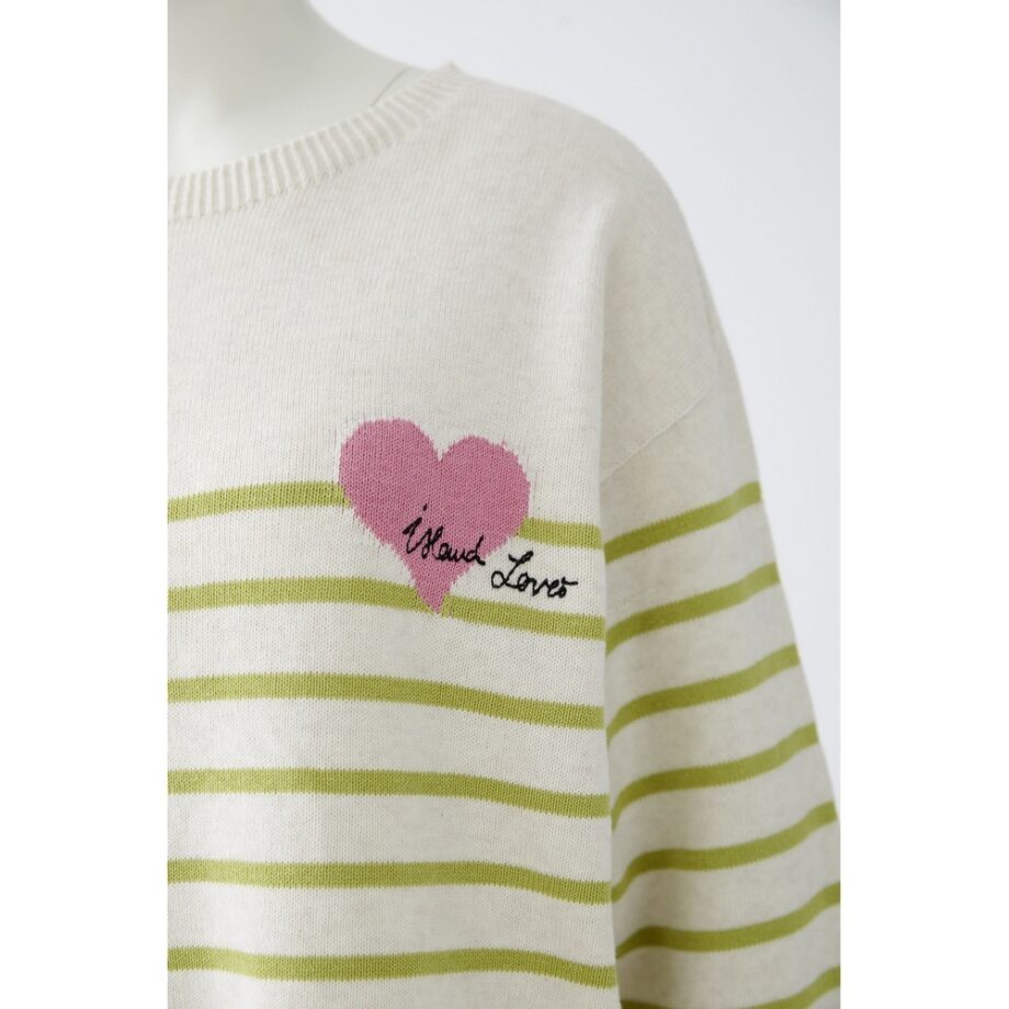 Oui 92962 Pullover offwhite green multi