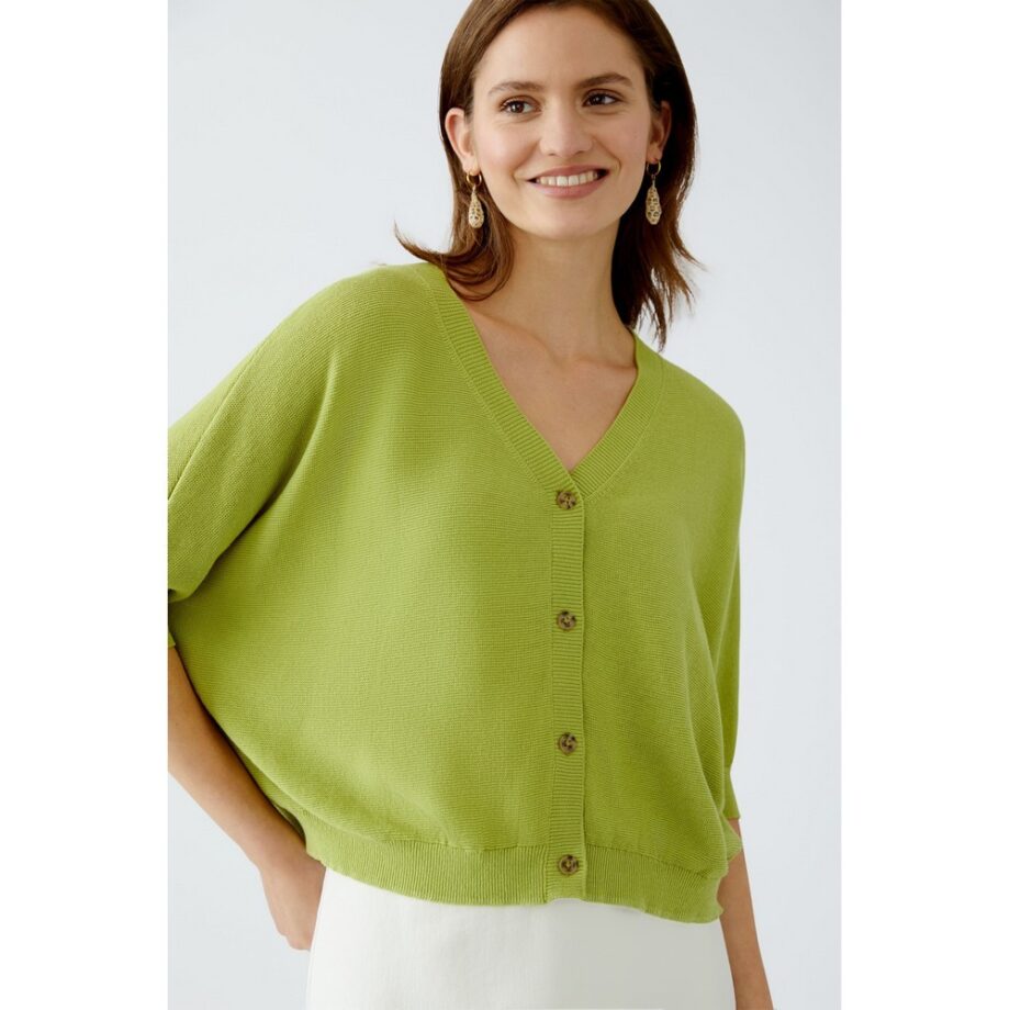 Oui 92976 Strickjacke pea green