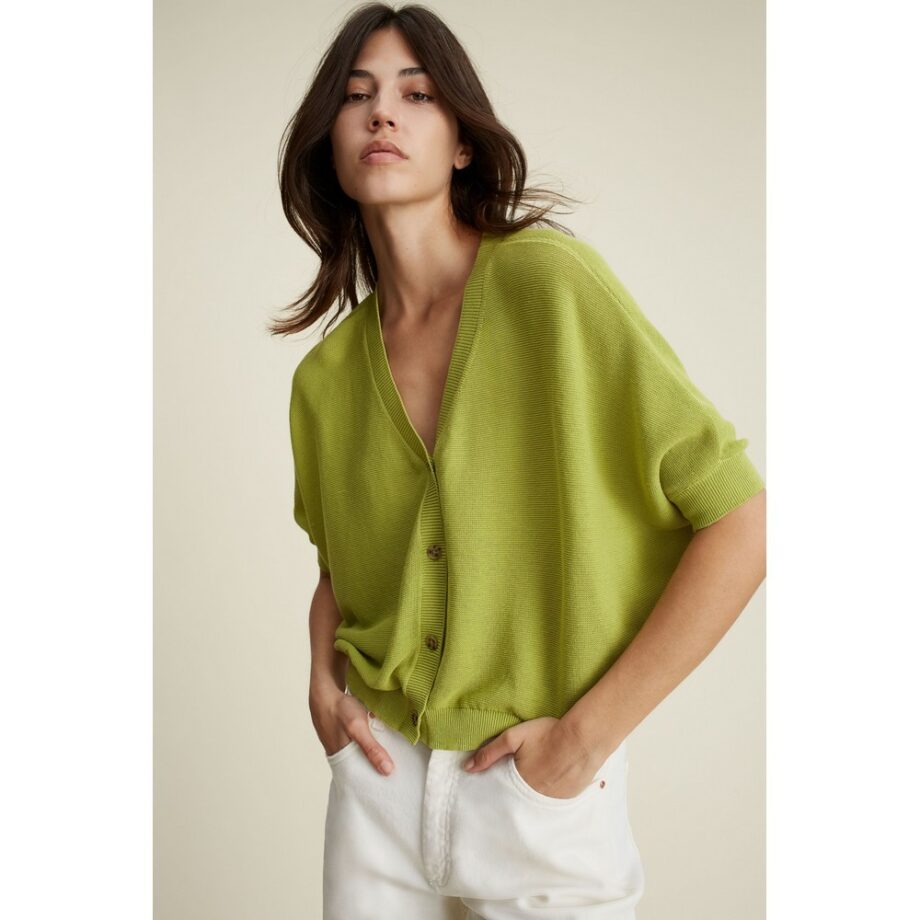 Oui 92976 Strickjacke pea green