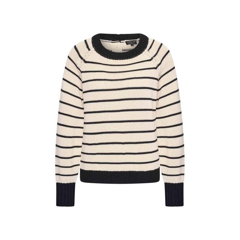 Zilch 51COT30.086 Pullover Sweater Buttons creme schwarz