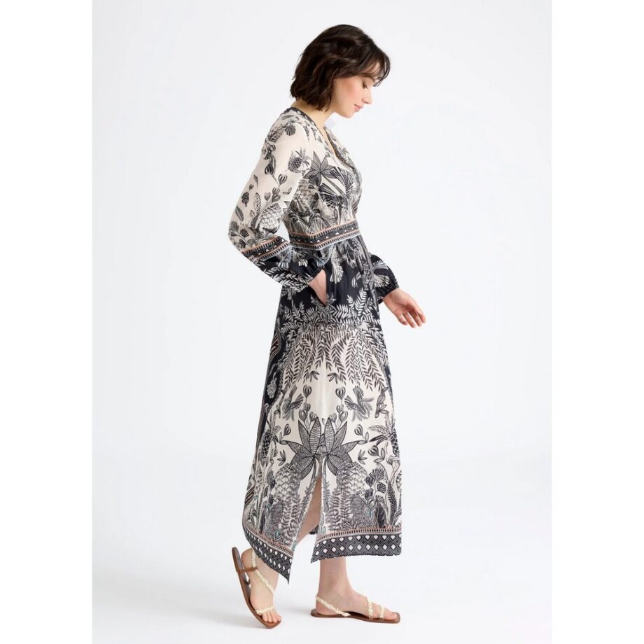 Fox's Kleid Maxikleid YIJE schwarz multi
