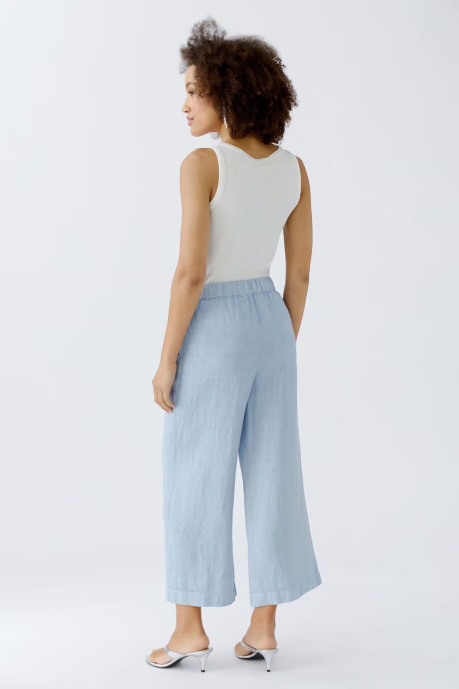 Oui 92991-5090 Culotte Leinenhose powder blue