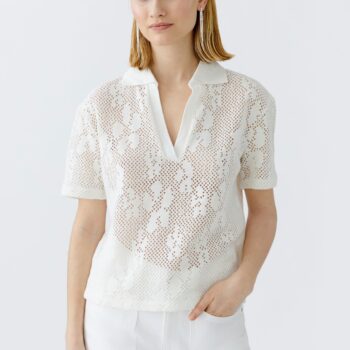 Oui 92988 Polo Shirt - cloud dancer