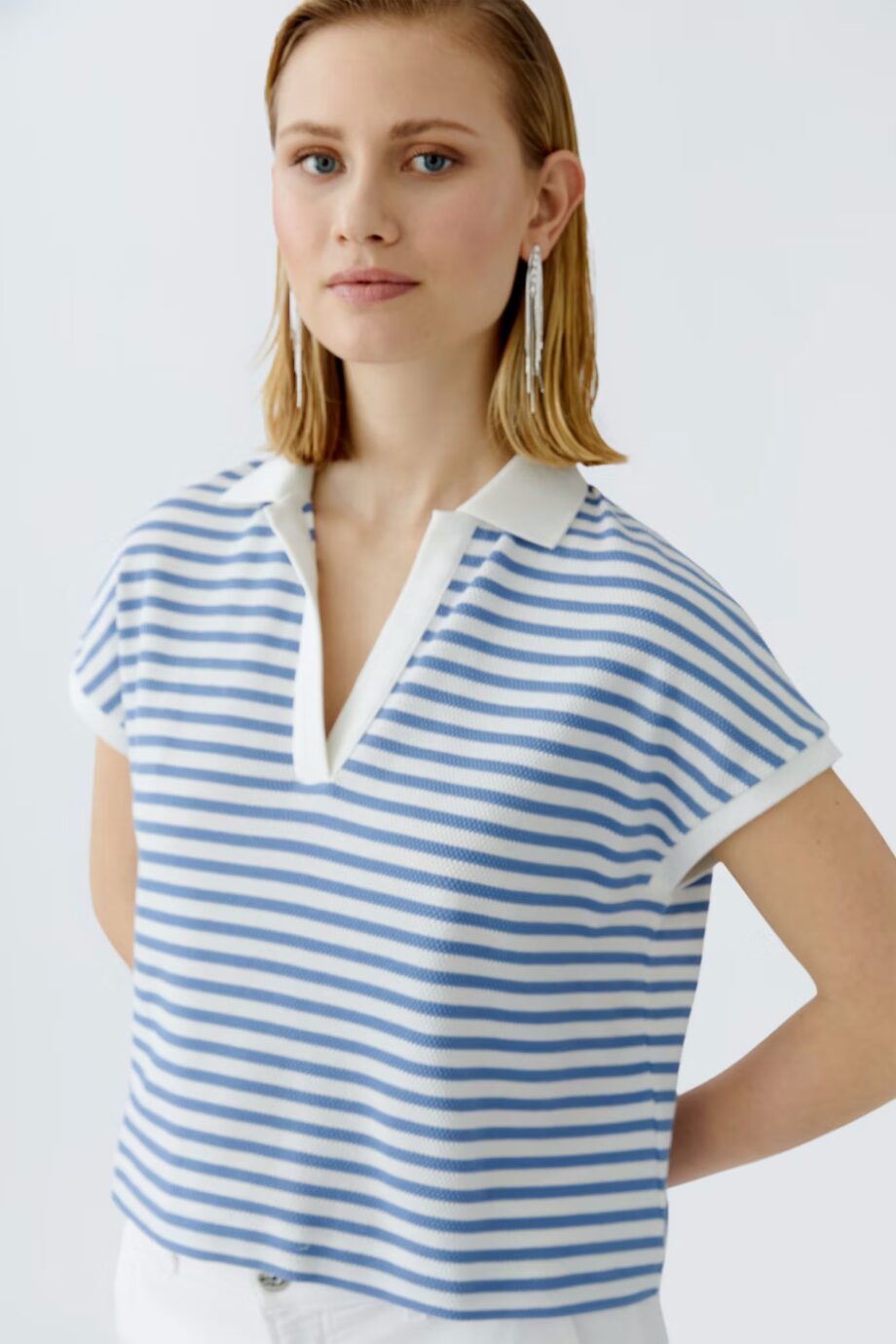 Oui 93104 Polo Shirt light blue white