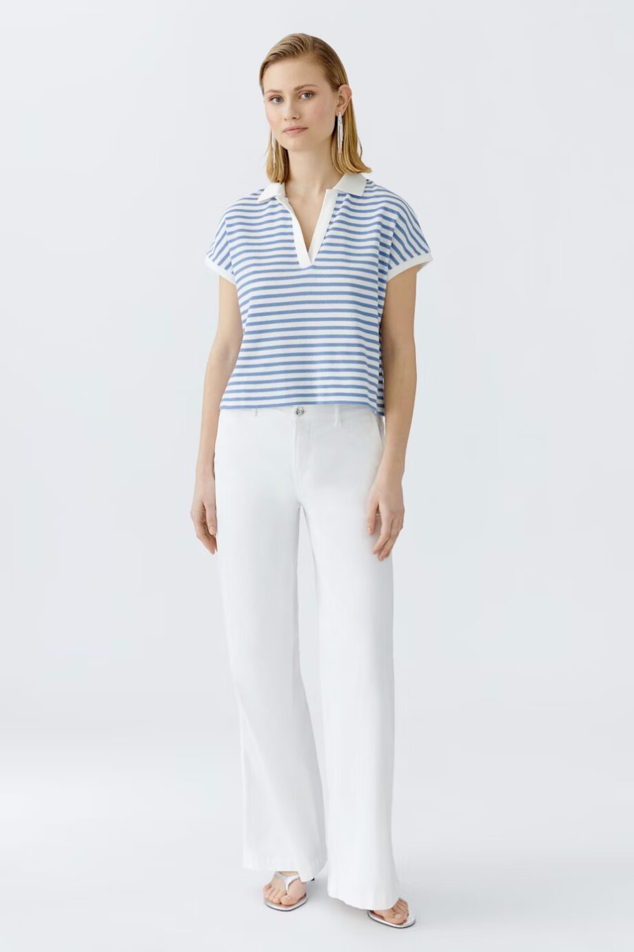 Oui 93104 Polo Shirt light blue white