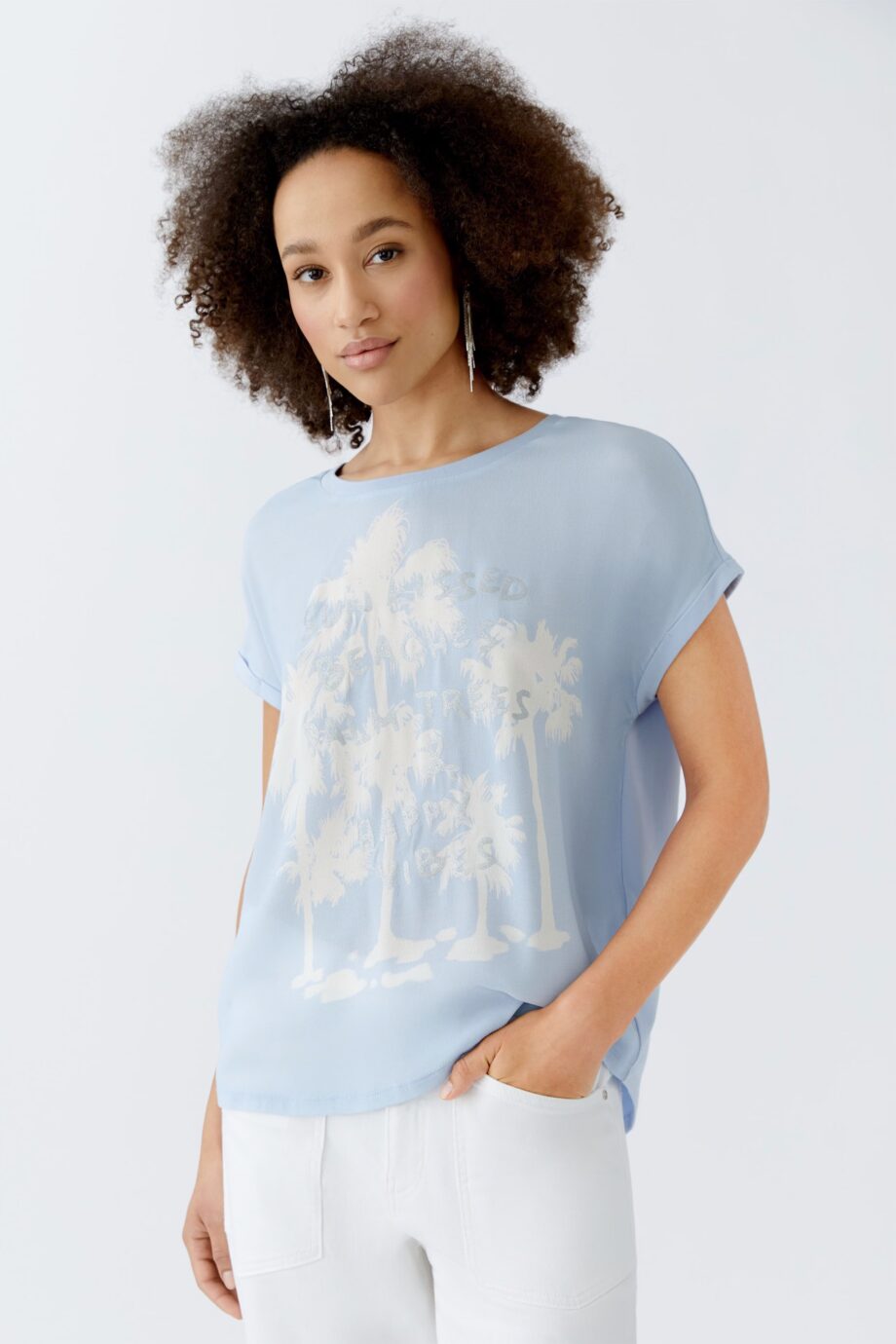 Oui 93194 Blusenshirt powder blue