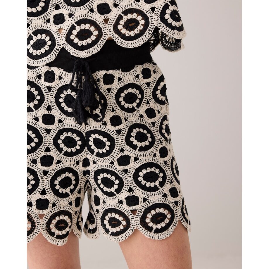 Summum 4S2803 Häkelshorts schwarz creme
