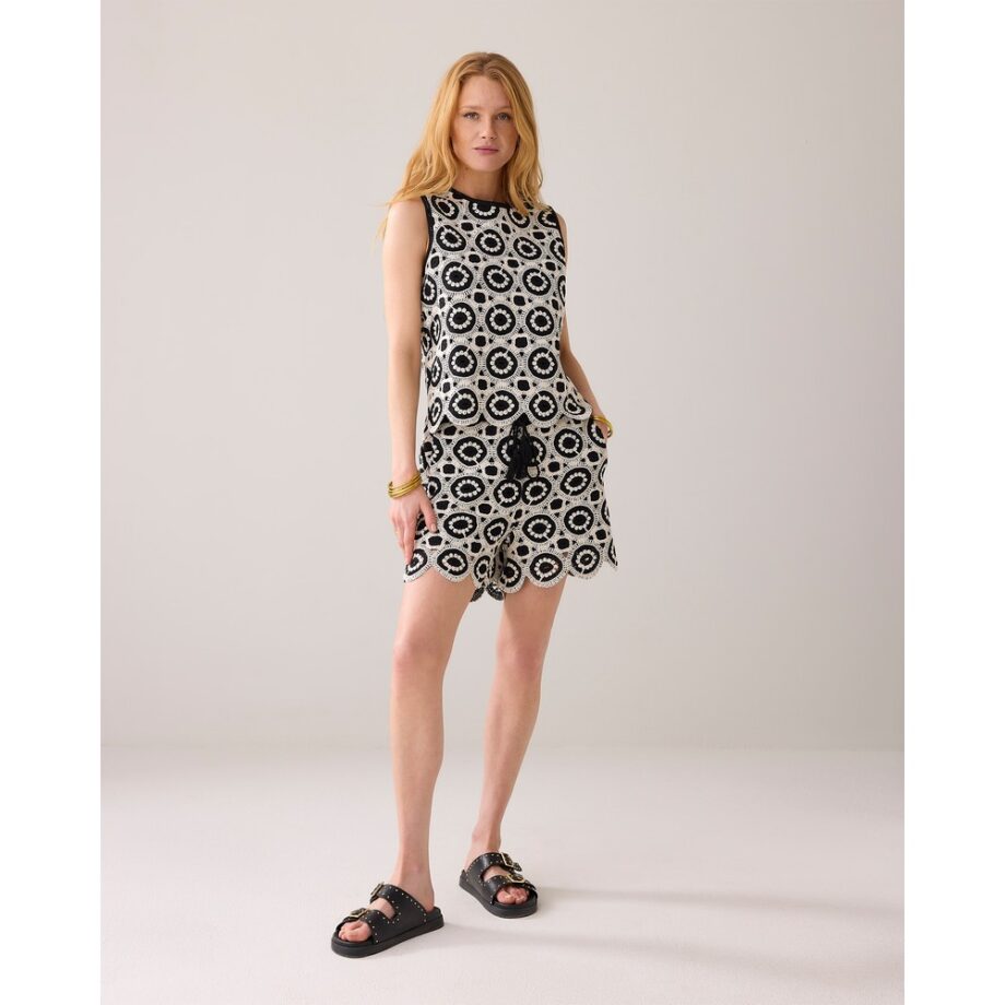 Summum 3S5135 Häkeloberteil Top schwarz creme