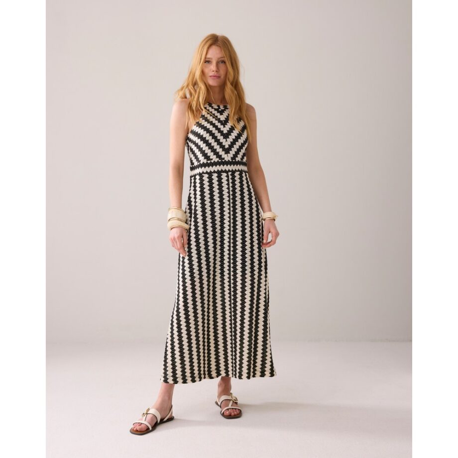 Summum 5S1613 Maxikleid mit Zickzack multi