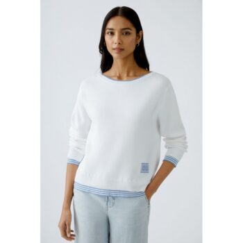 Oui 91550 LEEZA Pullover - white blue
