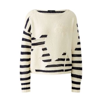 Oui 91958 Pullover offwhite blue