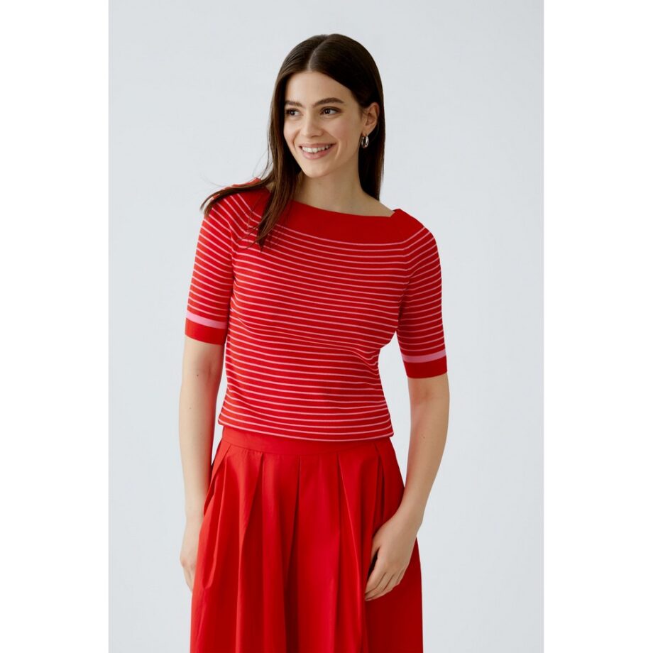 Oui 92961-0363 Pullover red rose