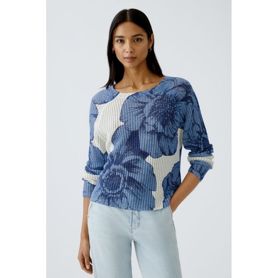 Oui 0093161-0531 Pullover - blue white