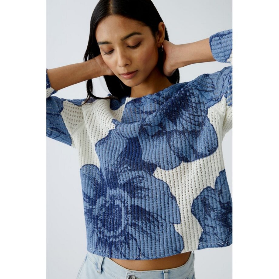 Oui 0093161-0531 Pullover - blue white