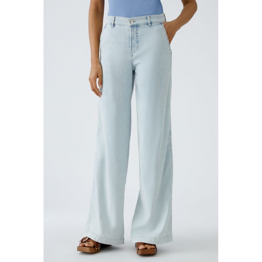 Oui 93228-5200 Jeans THE WIDE LEG - light blue denim
