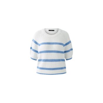Oui 93307-0105 Pullover white blue