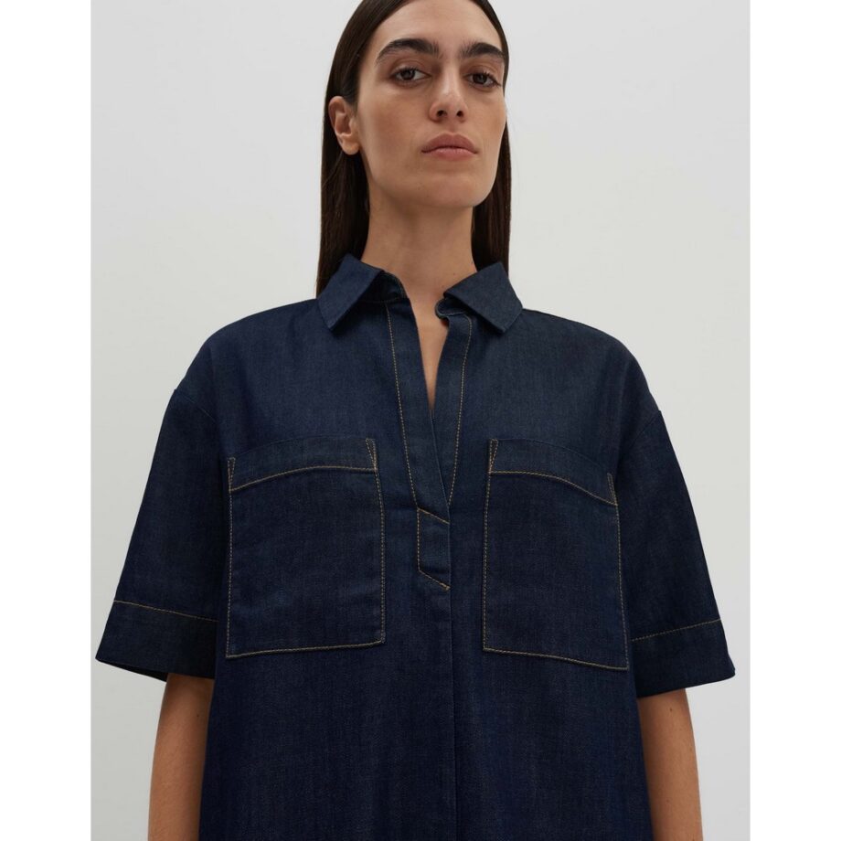 Someday QUASA Jeanskleid mit Kontrastnähten rinsed dark blue