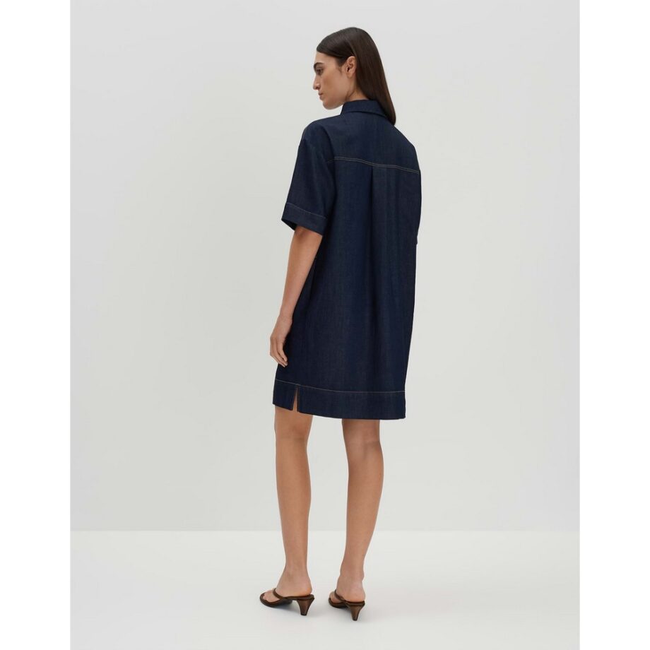 Someday QUASA Jeanskleid mit Kontrastnähten rinsed dark blue