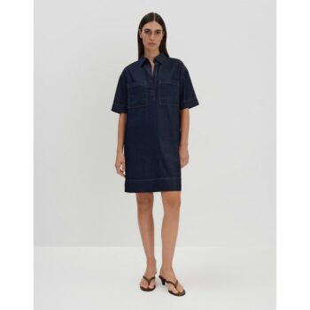 Someday QUASA Jeanskleid mit Kontrastnähten rinsed dark blue