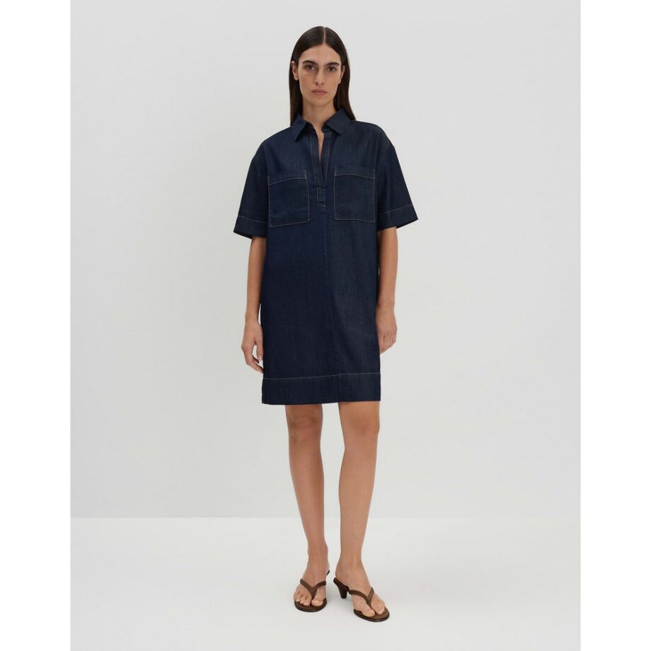 Someday QUASA Jeanskleid mit Kontrastnähten rinsed dark blue