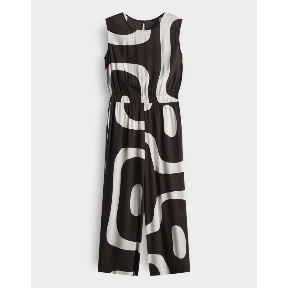 Someday CETURAL Verkürzter Jumpsuit mit abstrakten Print dark espresso