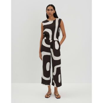 Someday CETURAL Verkürzter Jumpsuit mit abstrakten Print dark espresso
