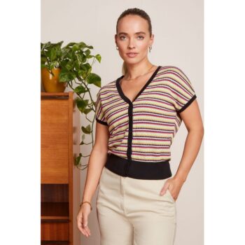 King Louie 96630 Oberteil V-Button Top Rocca black multi