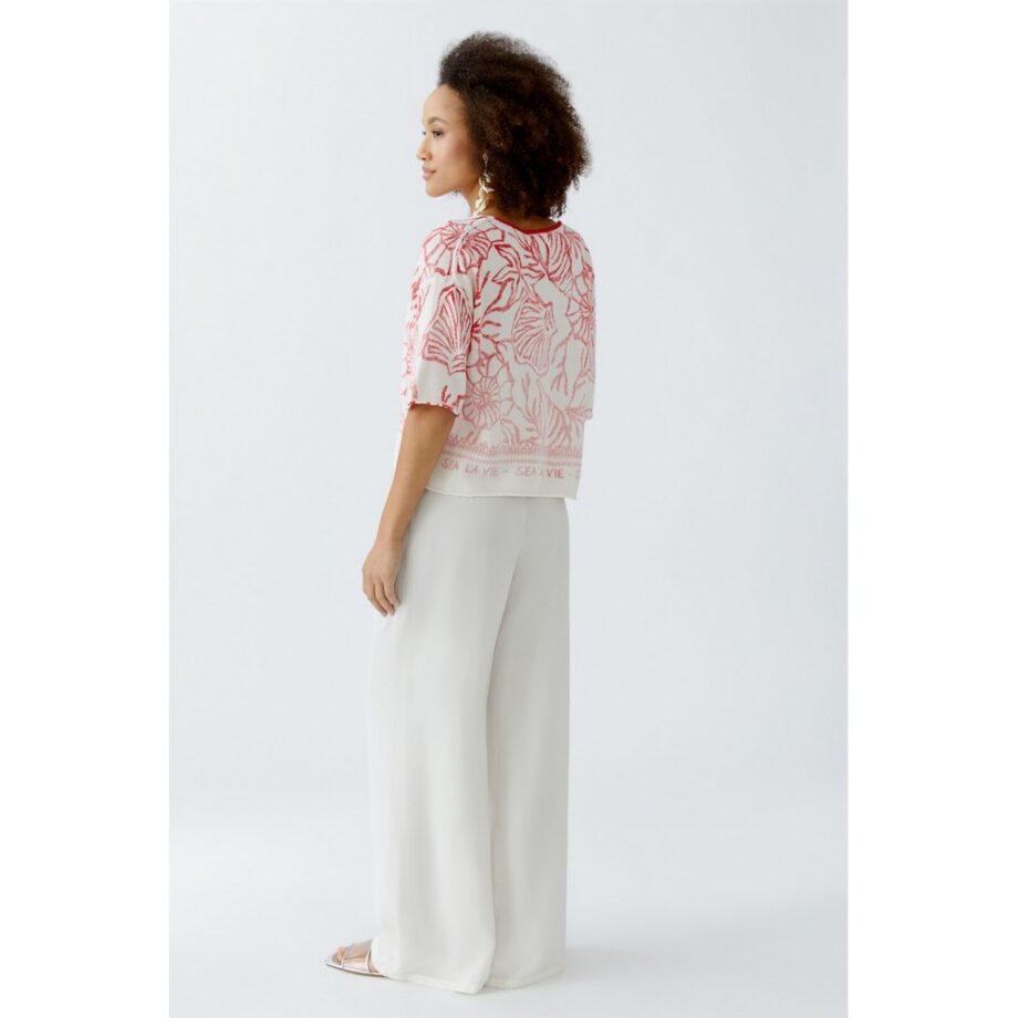 Oui 93710 Pullover white red