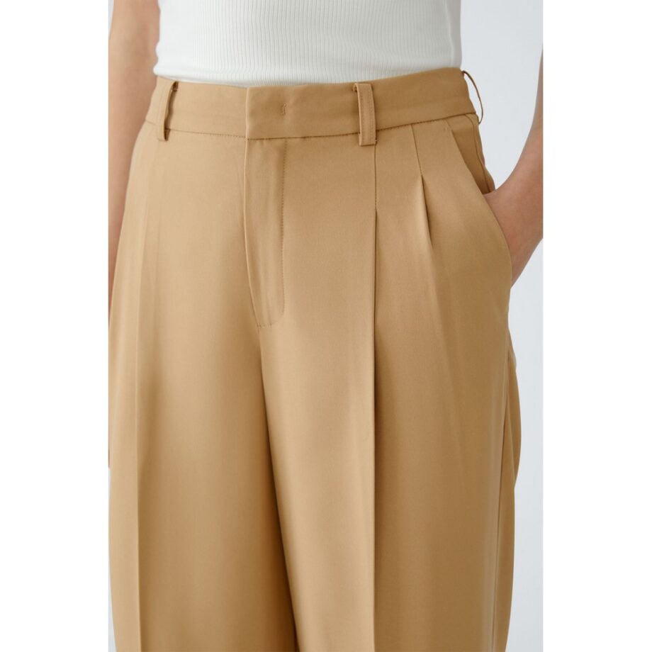 Oui 93766-7578 Hose Bundfaltenhose salty caramel