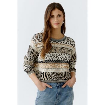 Oui 93910 Pullover off white black