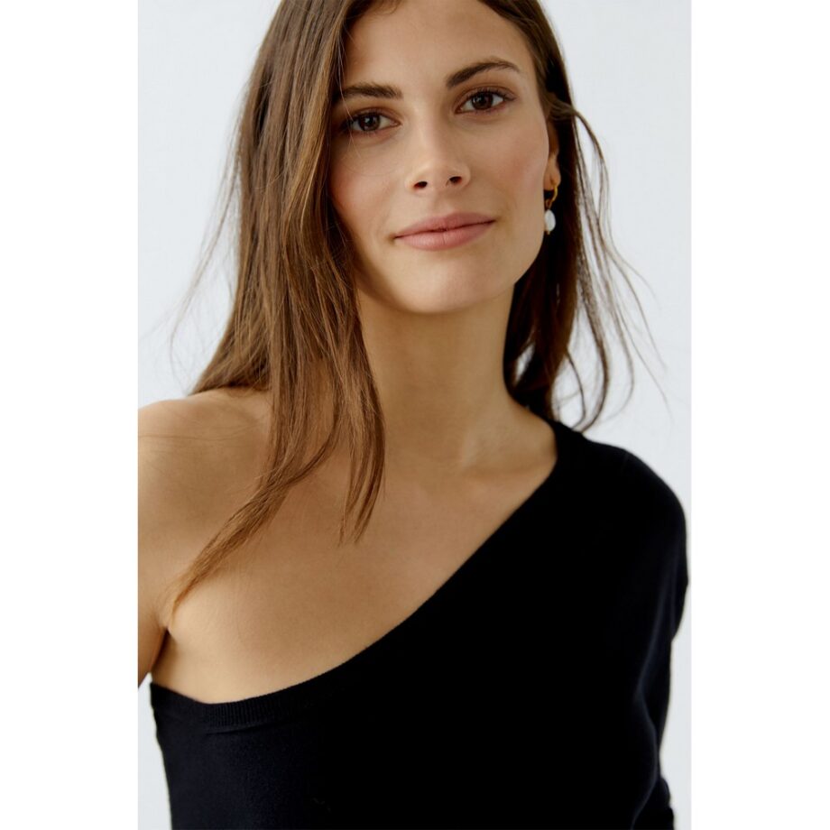 Oui 93922 Pullover schwarz