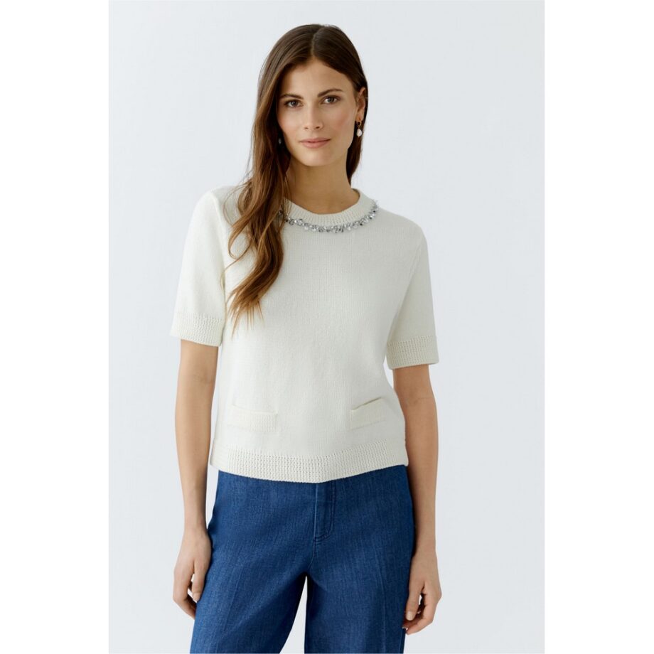 Oui 93934 Pullover mit Strass pristine