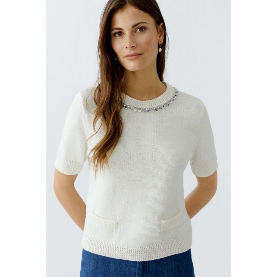 Oui 93934 Pullover mit Strass pristine