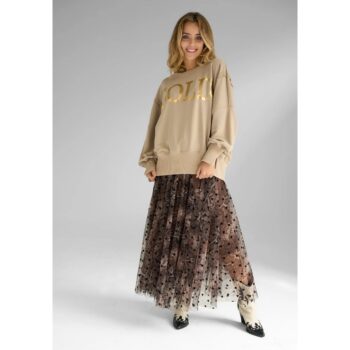 Miss Goodlife MG13132 Maxirock Tüllrock Hearts Allover Snake Print multi