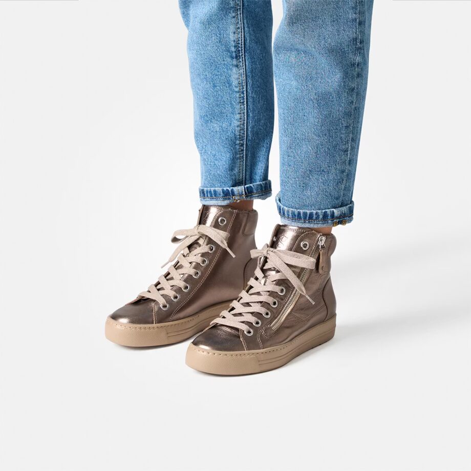 Paul Green 4024-308 High Sneaker beige metallic platin
