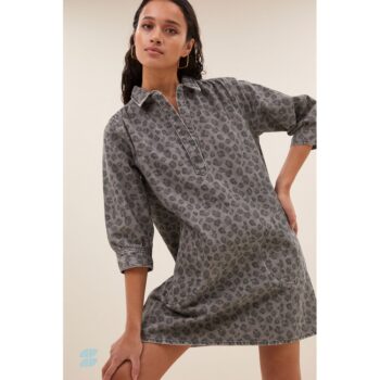 By-bar Amsterdam Kleid  flynth grey cheetah dress grey