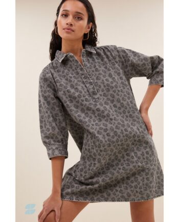 By-bar Amsterdam Kleid  flynth grey cheetah dress grey