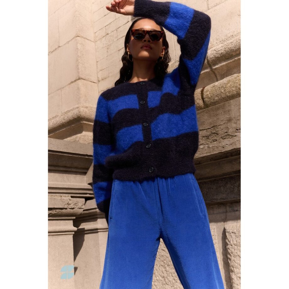 By-bar Amsterdam Strickjacke sian stripe cardigan blue