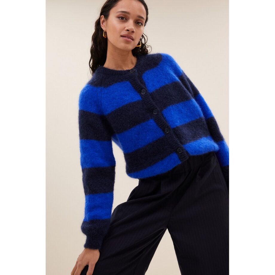 By-bar Amsterdam Strickjacke sian stripe cardigan blue