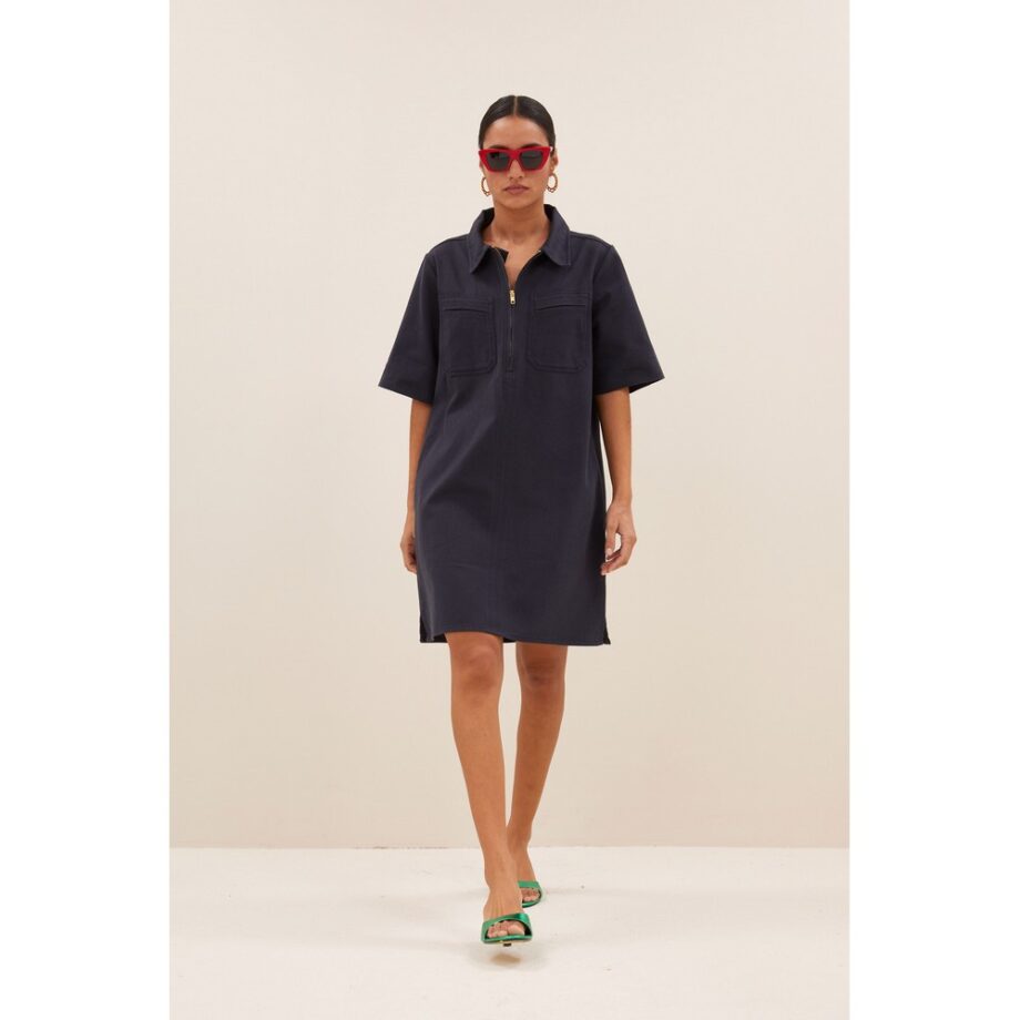 By-bar Amsterdam Kleid Jeanskleid philipe twill dress graphite